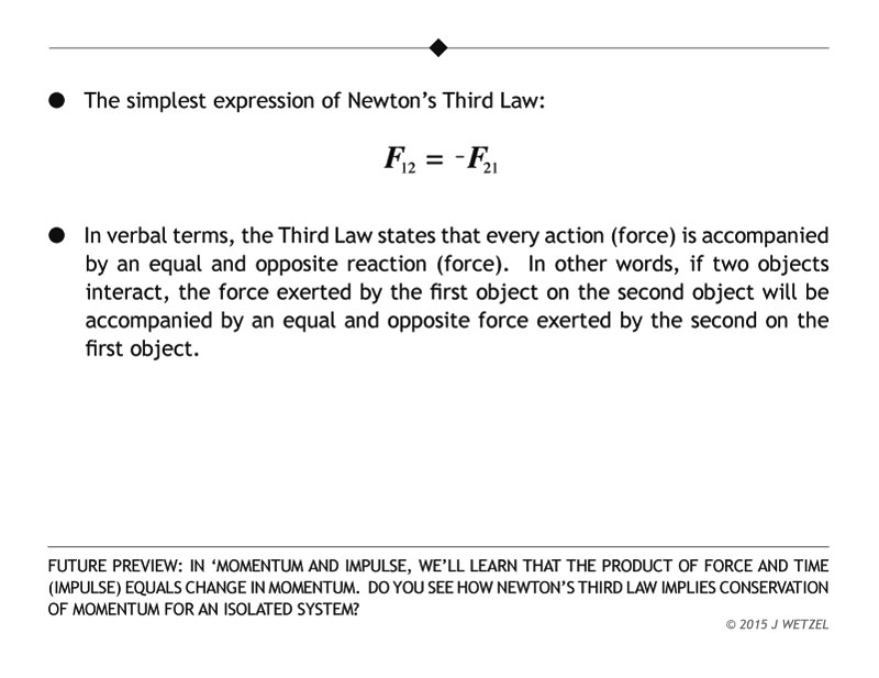 Main points for 3rd Law of Motion