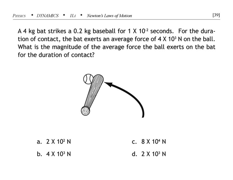 3rd Law of motion problem with bat and ball