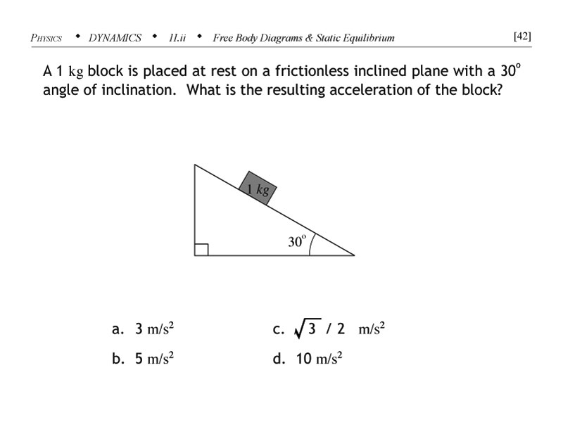 Inclined plane problem