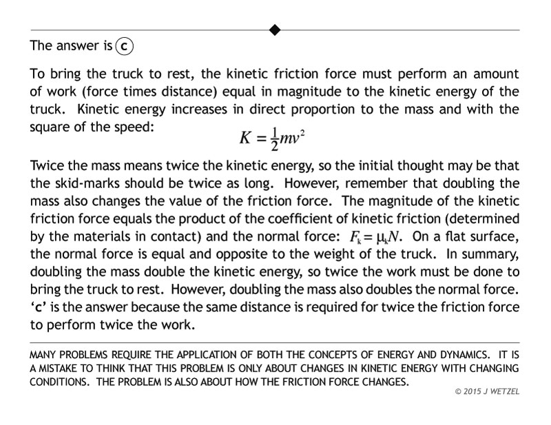 Explanation of work and energy problem involving sliding friction
