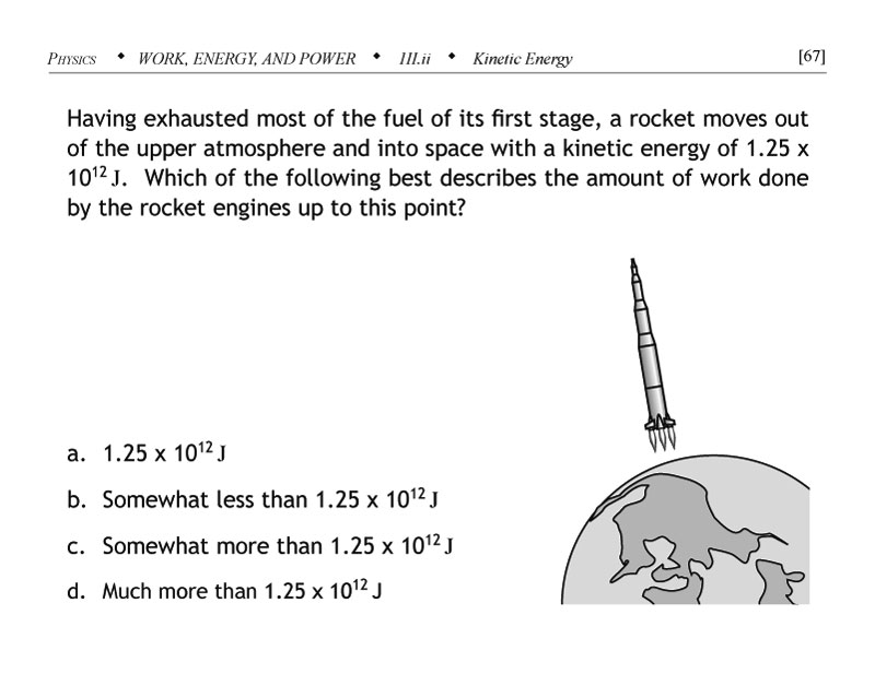 Physics problem involving relationship of fuel expended and the work performed to lift a rocket into space
