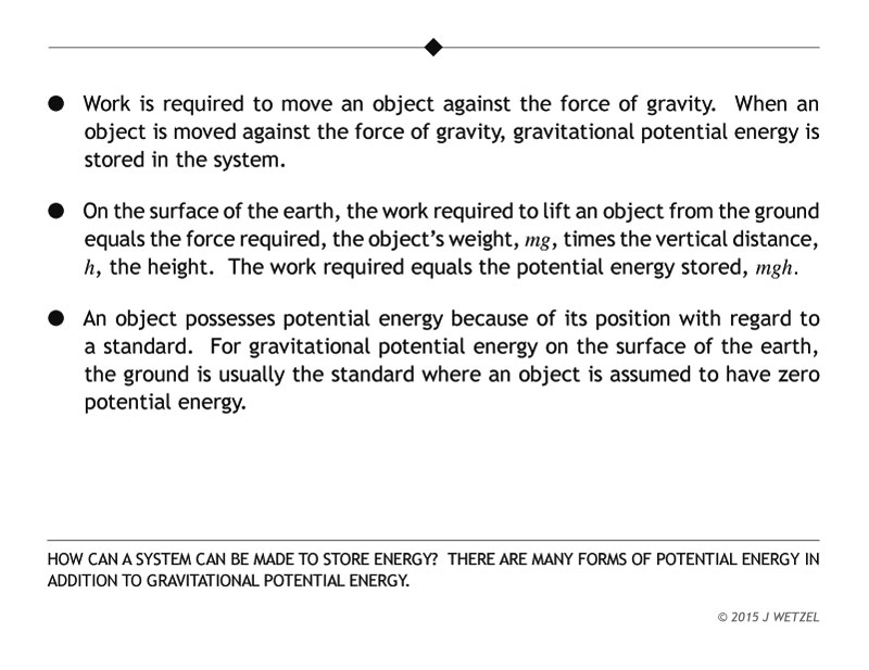 Potential energy main points