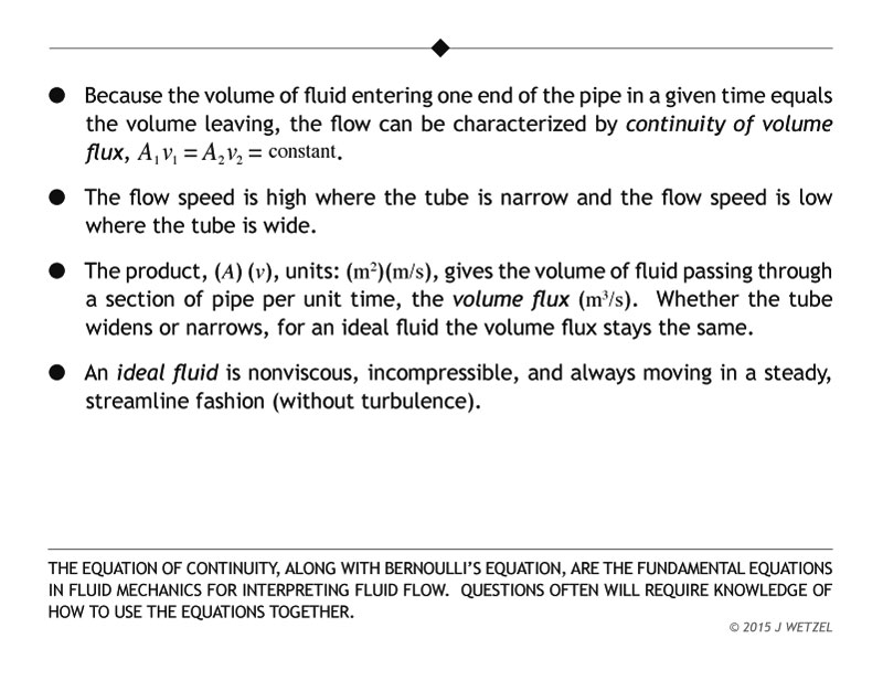 Fluid mechanics continuity equation main points