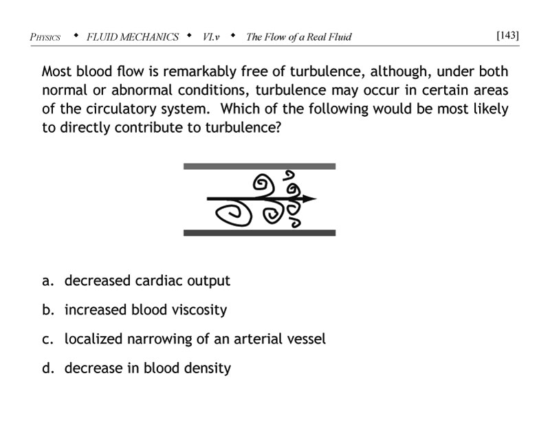 Blood flow turbulence problem