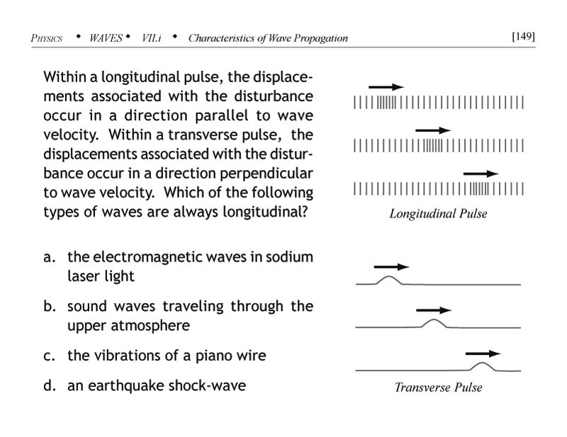 Transverse and longitudinal waves problem