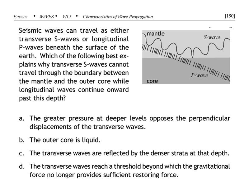 Seismic waves, s-waves, p-waves problem