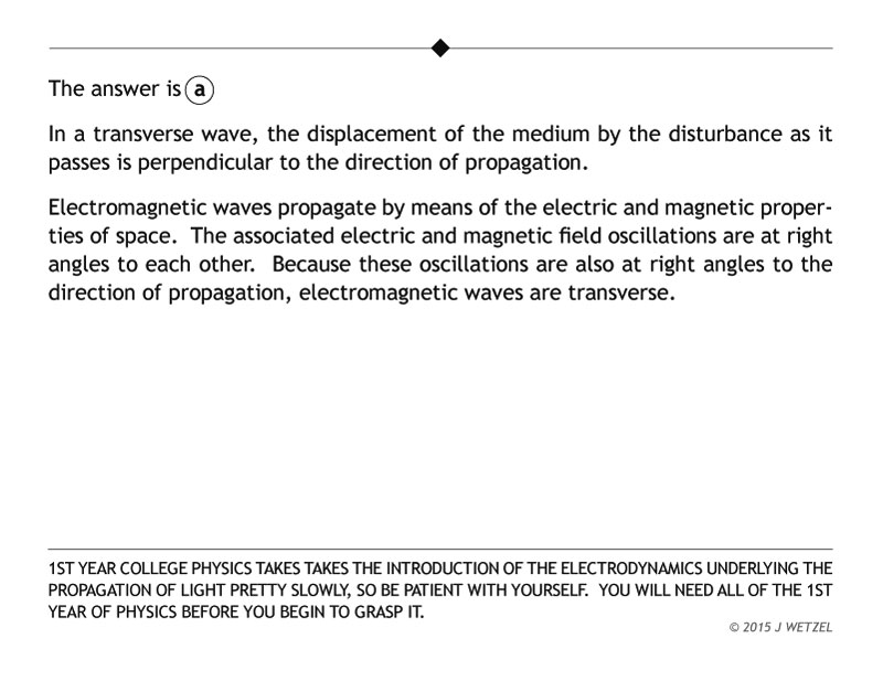 Electromagnetic waves problem explanation