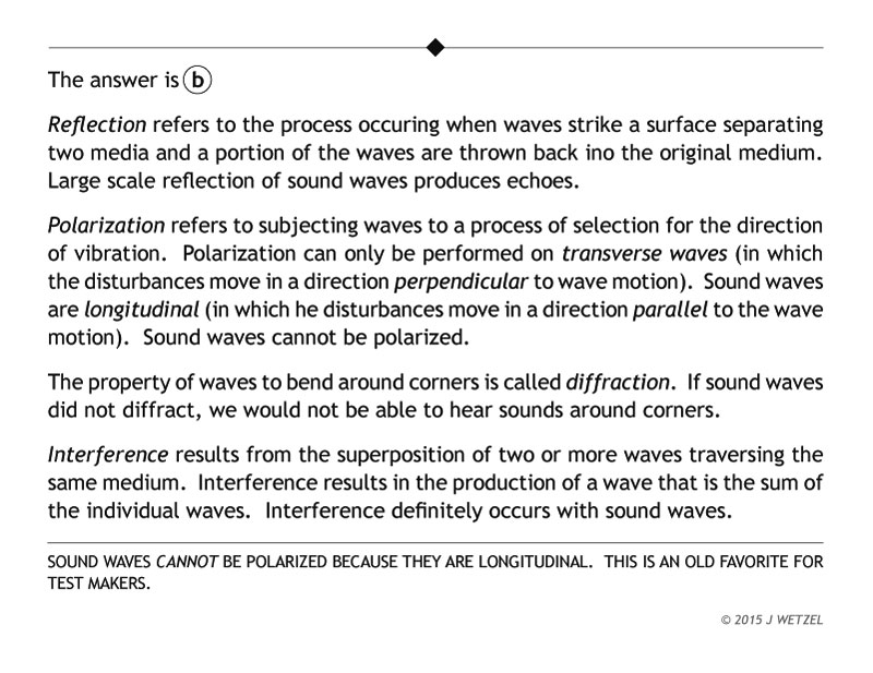 Sound wave phenomena problem explanation