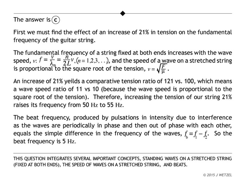 Beat frequency problem explanation