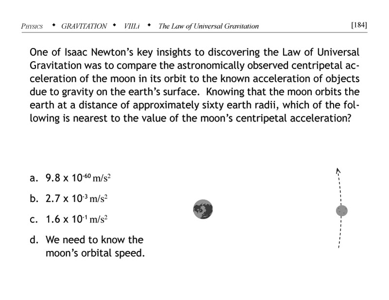 Problem relating gravitational force and centripetal force for orbiting body