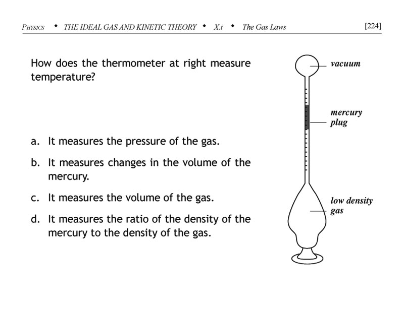 Constant pressure gas thermometer problem