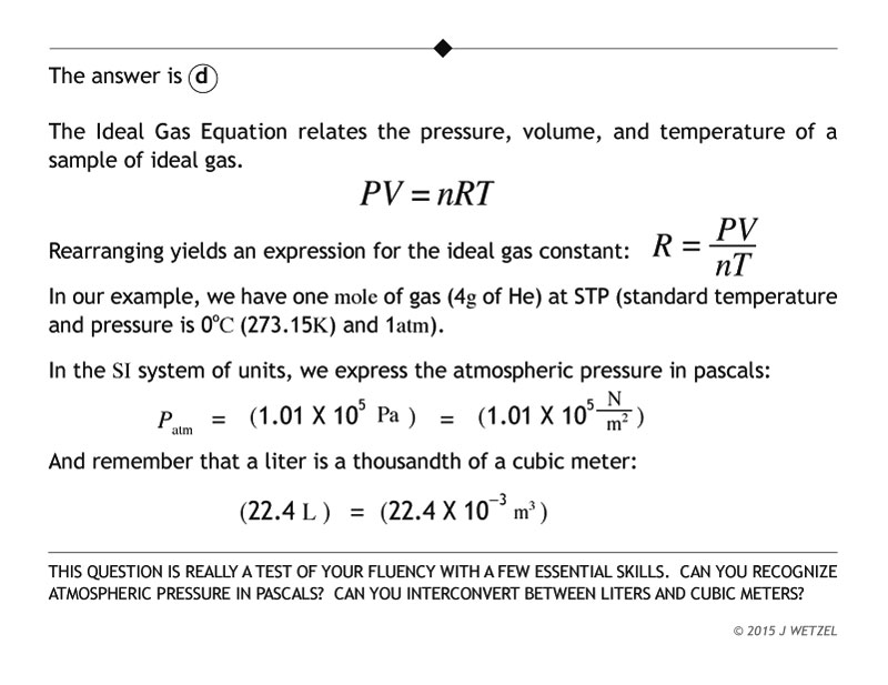 Gas constant problem explanation
