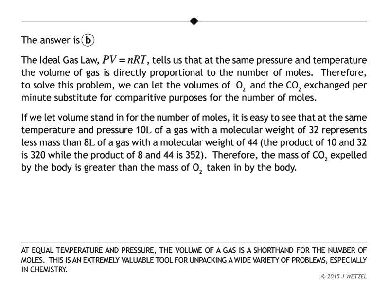 Respiration gas law problem explanation