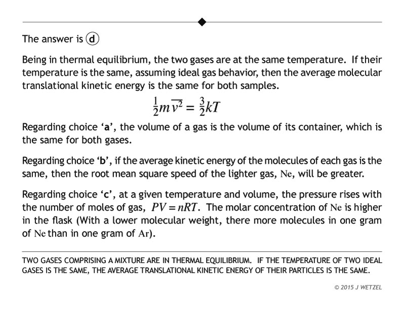 Gases in a flask problem explanation