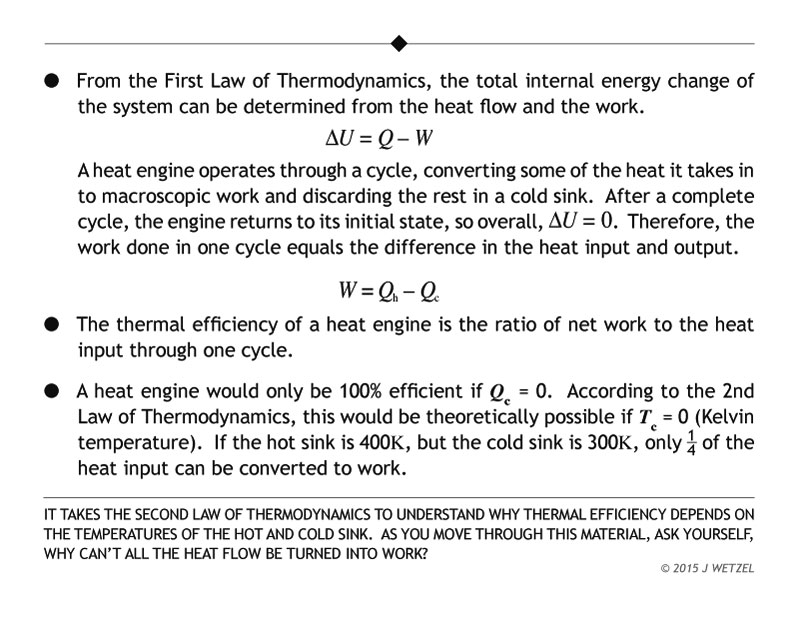 Main points for thermal efficiency
