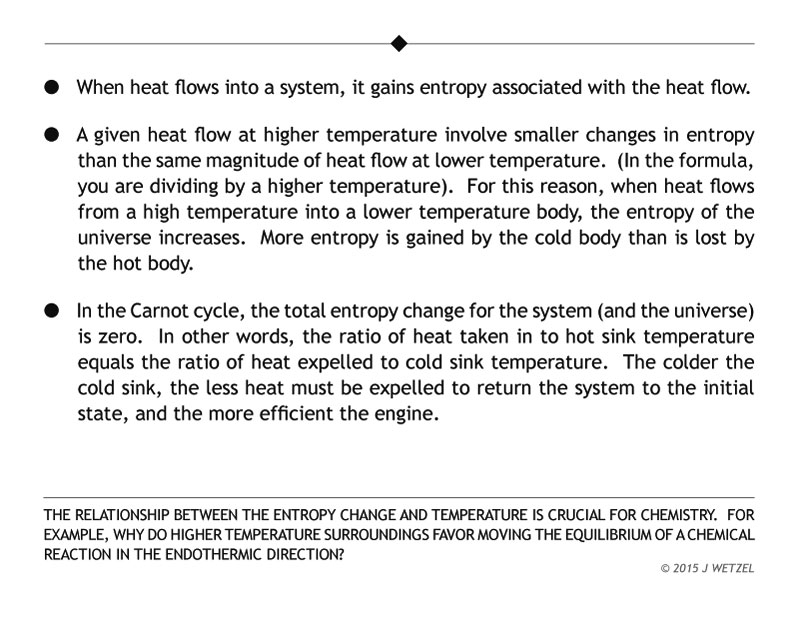 Main ideas for entropy change due to heat flow