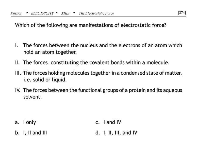 Electrostatic force contexts