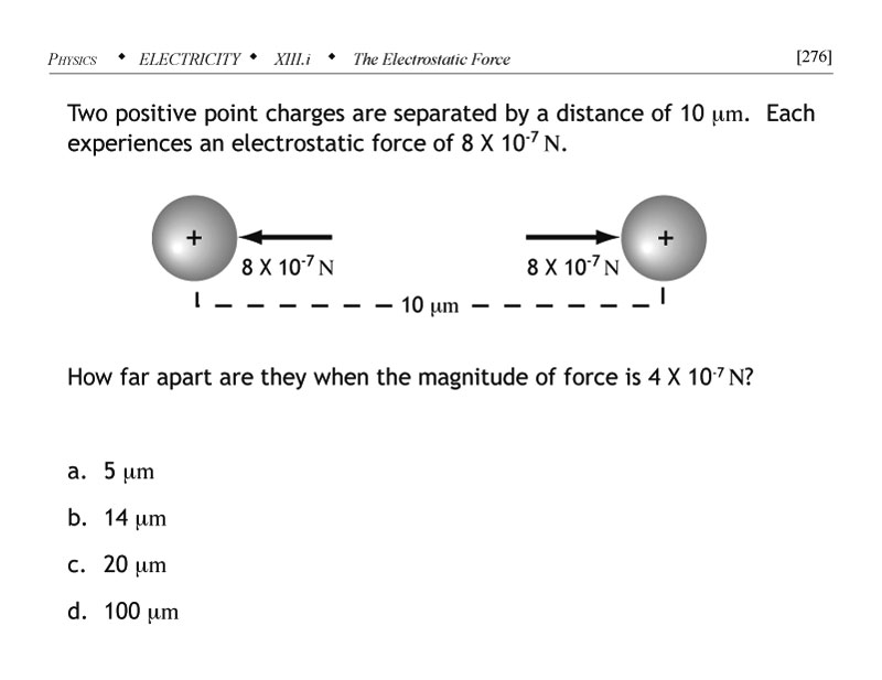 Computation of force between two point charges