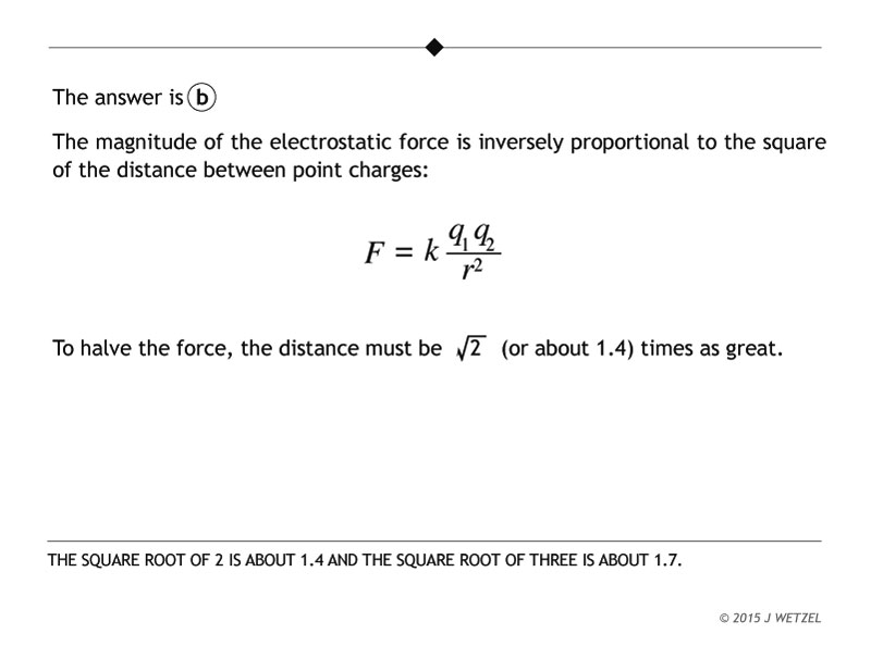 Point charge problem answer and explanation