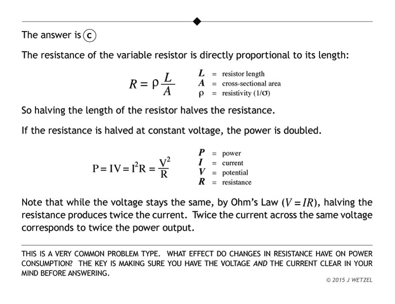 Answer to variable resistor question