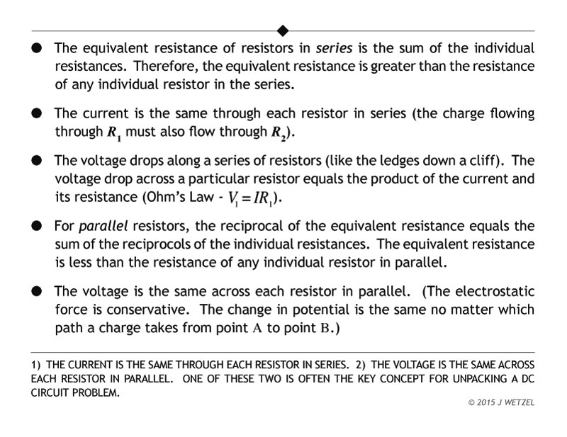 Concepts of series and parallel resistors
