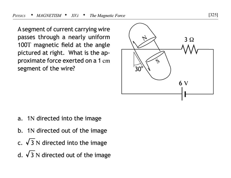 Force on a wire segment through a magnetic field