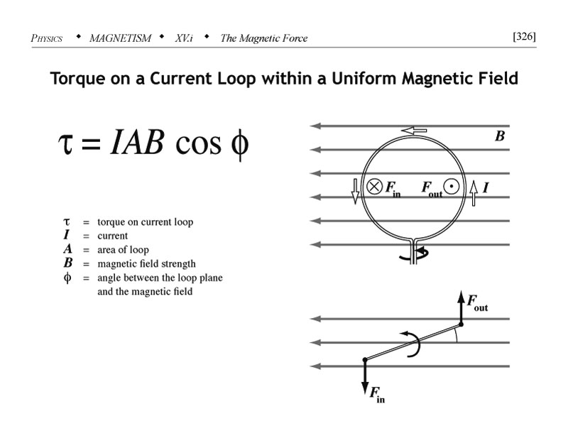 Torque on a current loop within a uniform magnetic field