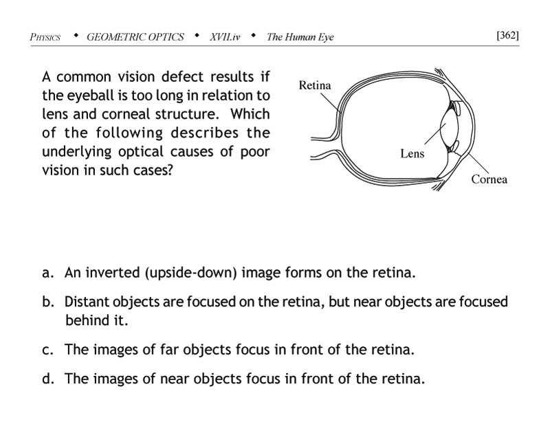 What happens when the eye is too long in relation to lens and corneal structure