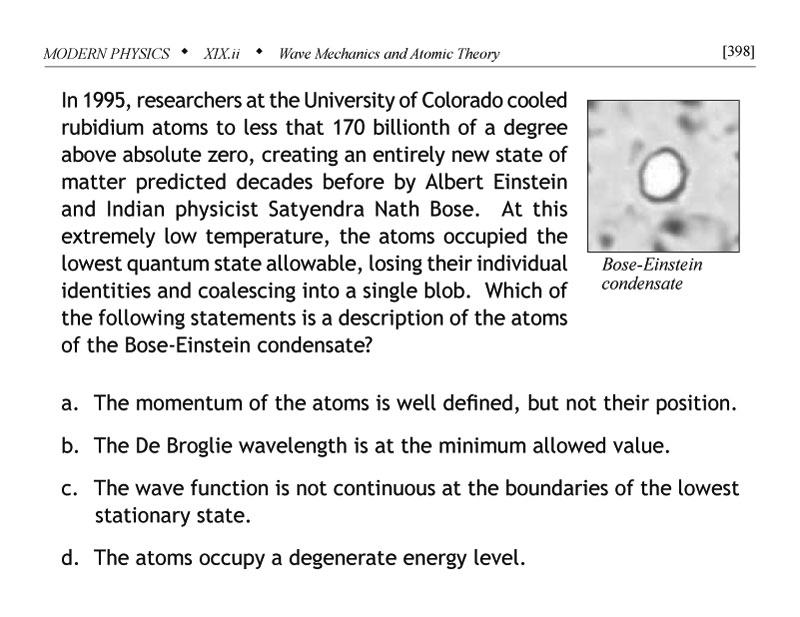 Bose-Einstein condensate problem