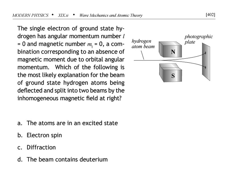 Beam of ground state hydrogen atoms being split into two beams