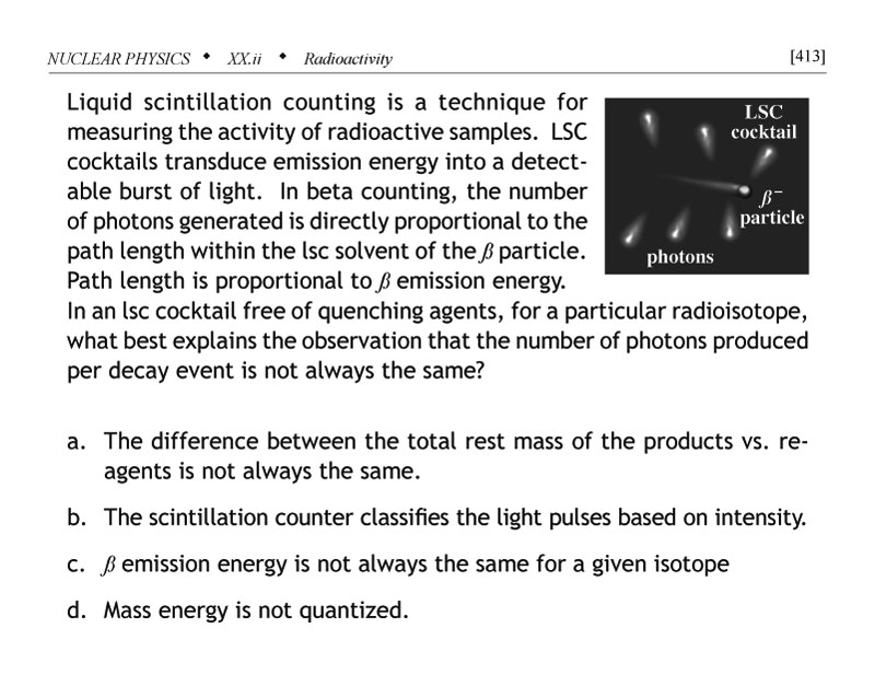 Liquid scintillation counting nuclear physics problem