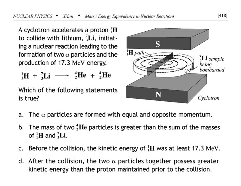 Cyclotron nuclear physics question