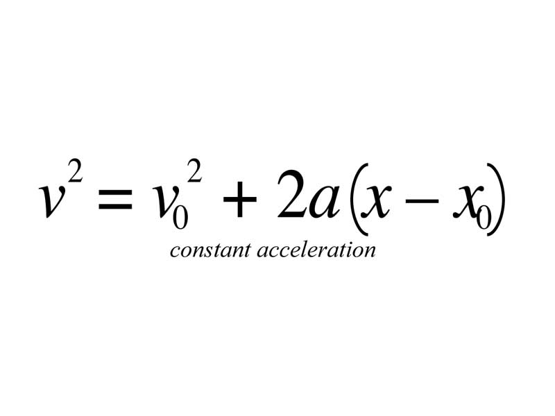 One of the four equations of kinematics for constant acceleration