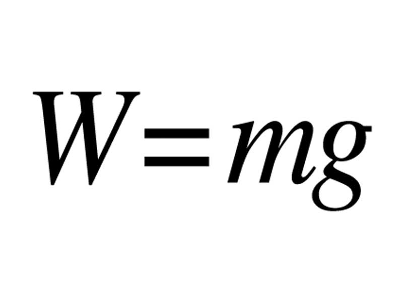 Formula for weight.