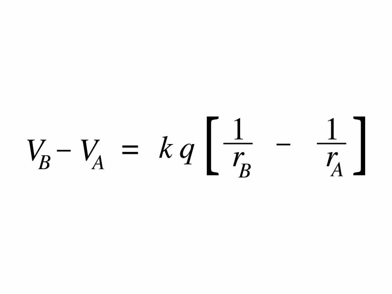 Voltage between two points in space near a point charge