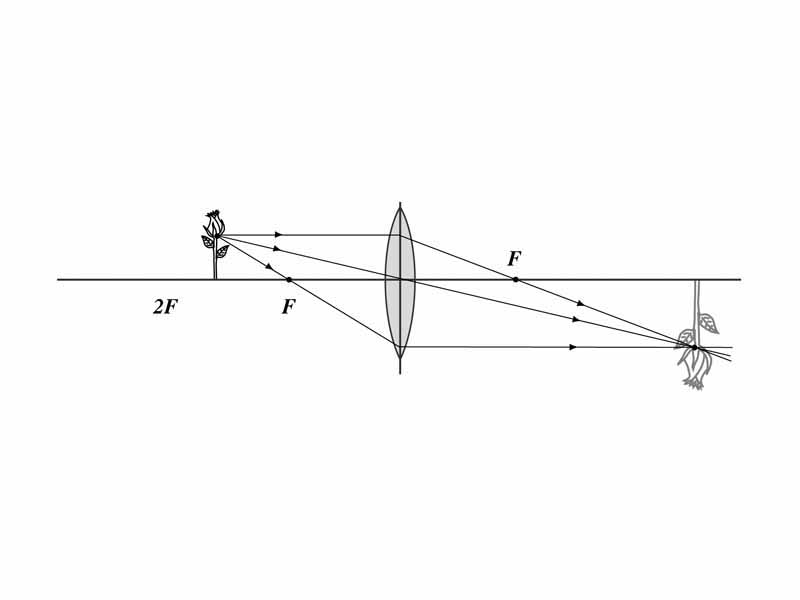 Converging lens illustration for geometric optics problem