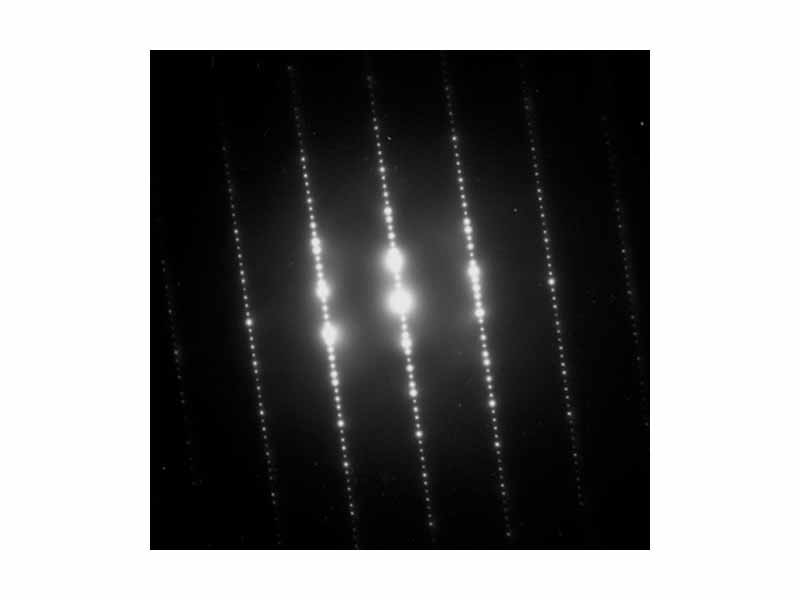 Typical electron diffraction pattern obtained in a TEM with a parallel electron beam