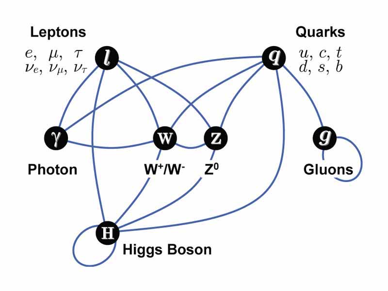 Summary of interactions between particles described by the Standard Model.