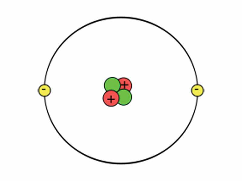 This helium (He) model displays two valence electrons