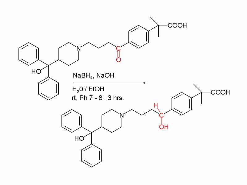 Example of reduction with sodium borohydride in organic chemistry - Fexofenadine Synthesis