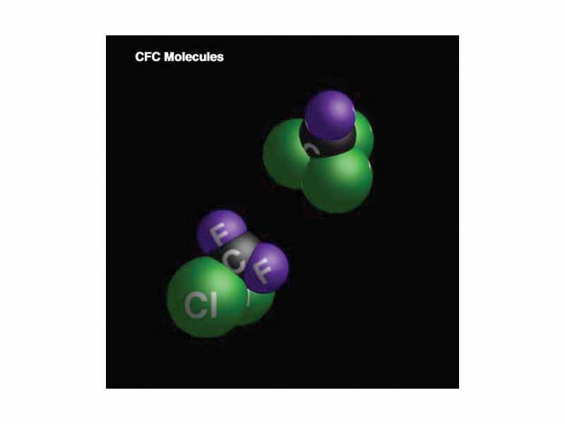 CFC molecules - PD image from science.nasa.gov