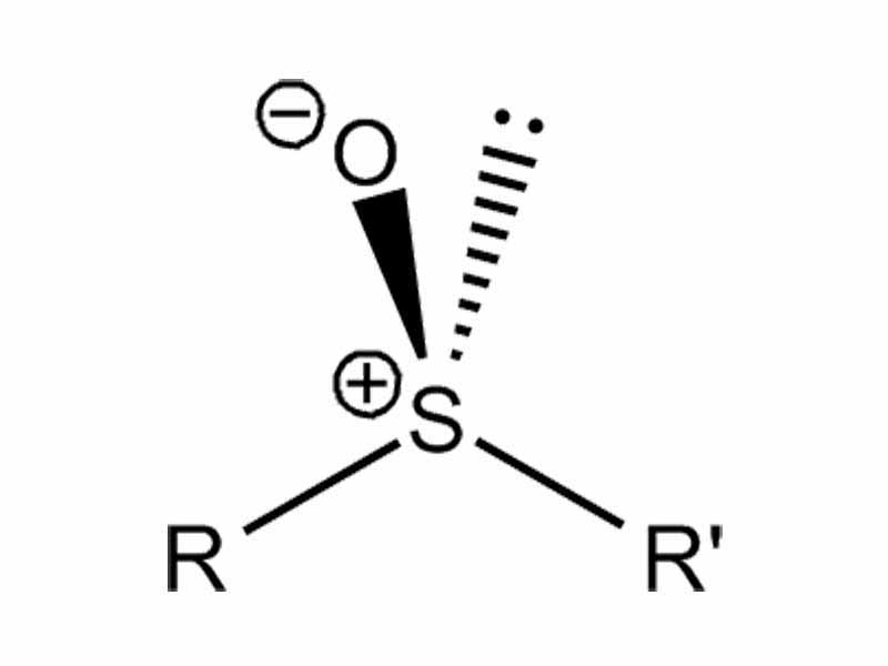 Chemical structure of a chiral sulfoxide with explicit lone pair.