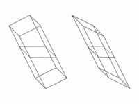Left: a rotated cuboid in three-dimen...