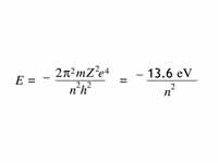 Bohr equation for electron energy sta...