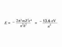 Bohr equation for electron energy sta...