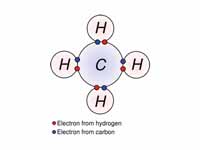 Covalently bonded hydrogen and carbon...